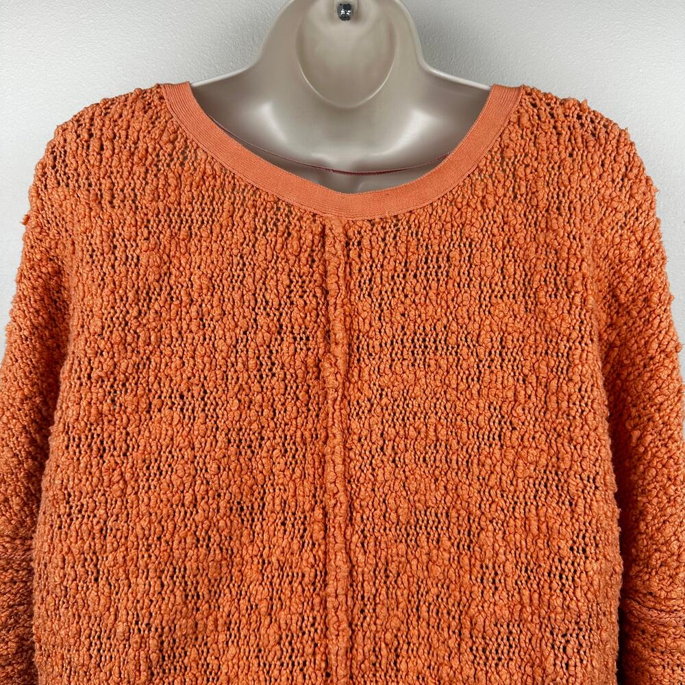 Free People Songbird Sweater V-Neck Slub Loose Knit Textured Slouchy Large - Picture 6 of 11